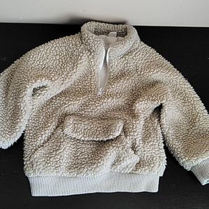 Beige Light Tan Teddy Bear Texture Pull On Sweater Size 1-2 yrs